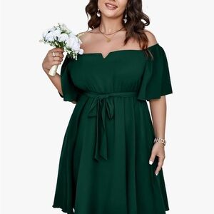 Amazon Dark Green Strapless Dress